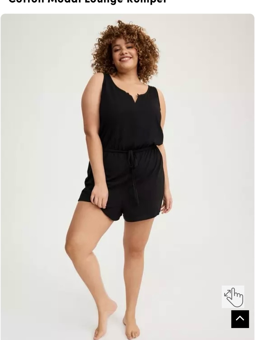 torrid EUC Black Sleeveless Drawstring Romper